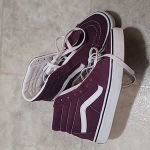 Vans Womens 7 Mens 5.5 Maroon Suede Sk8-Hi